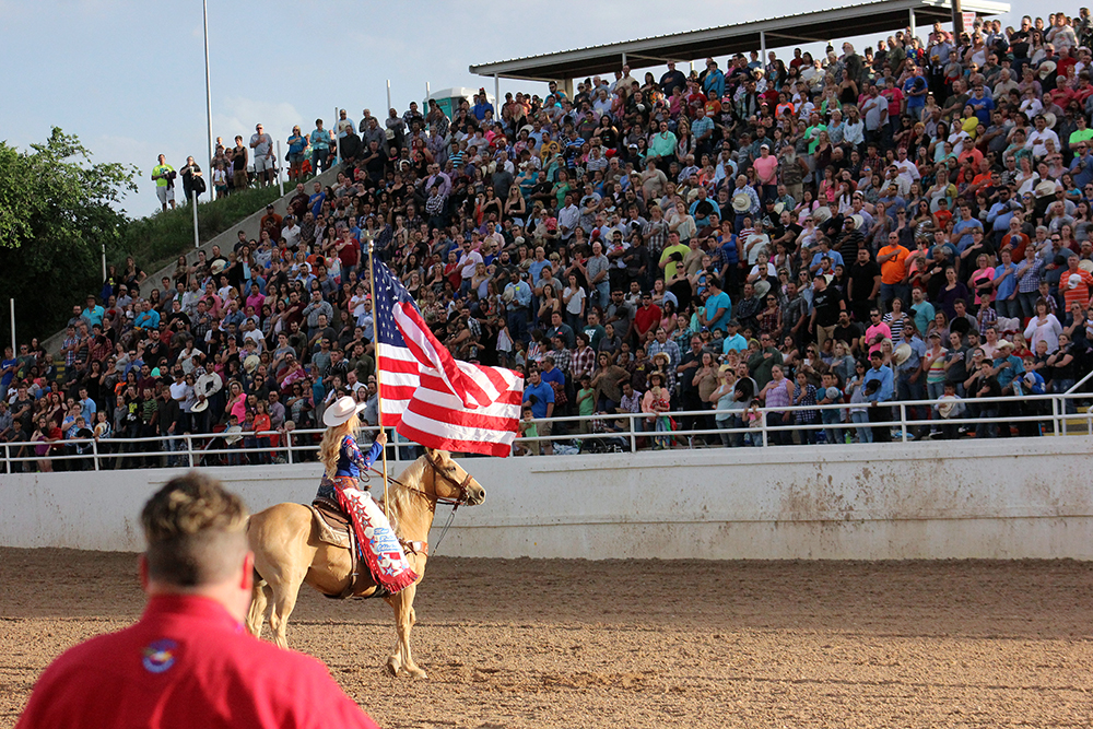 American flag at Guymon Pioneer Days Rodeo