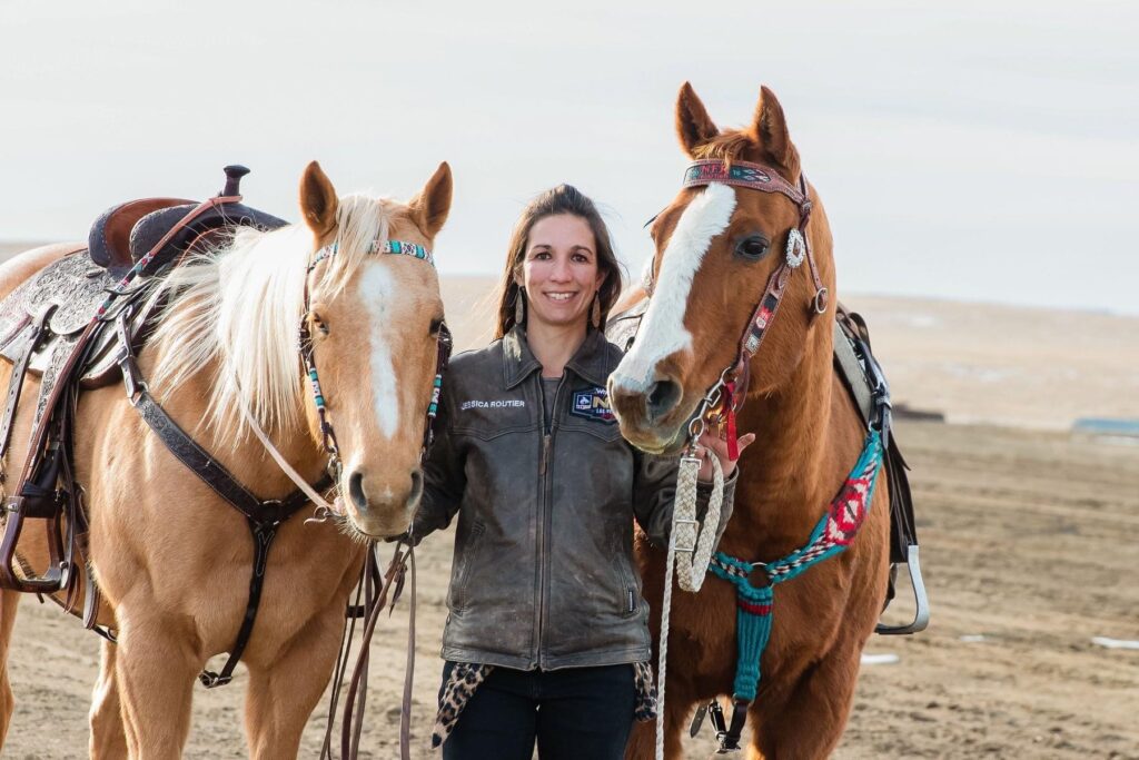 Jessica Routier and her horses