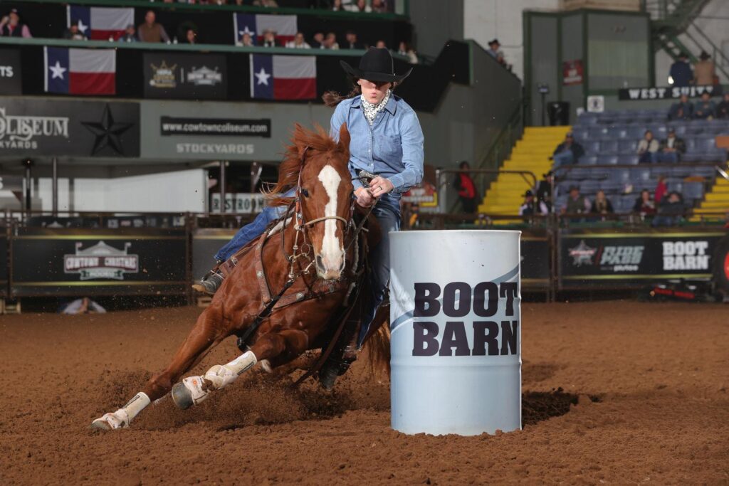 Sable Emerson competes in the Cowtown Coliseum 