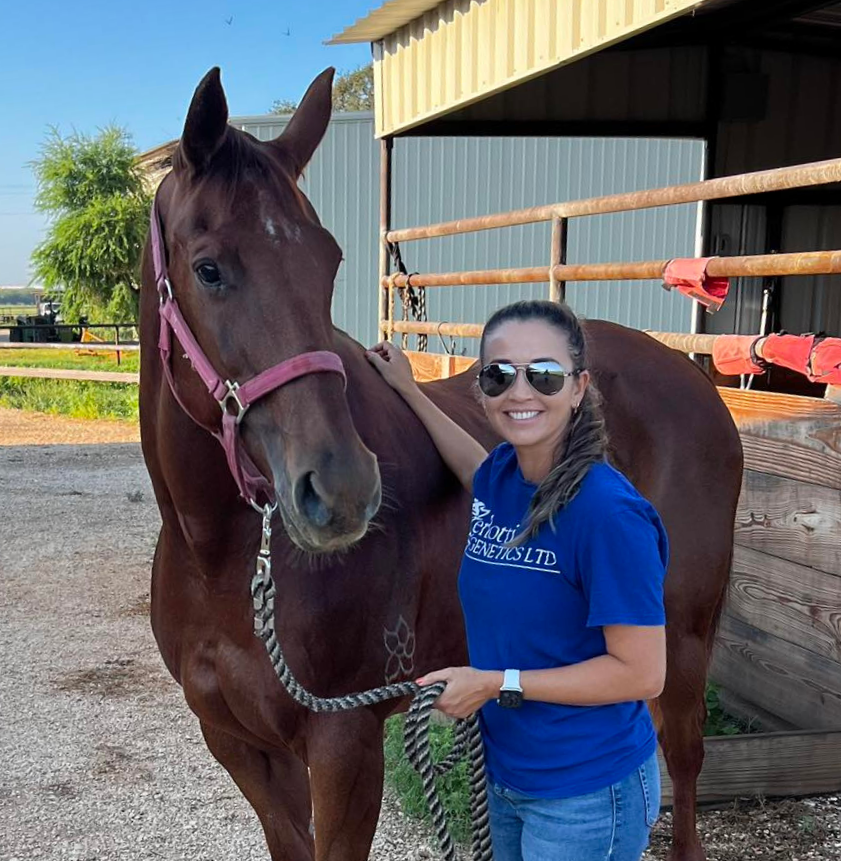 Streakin Six Babe poses for a photo with owner Brittany Pozzi Tonozzi.